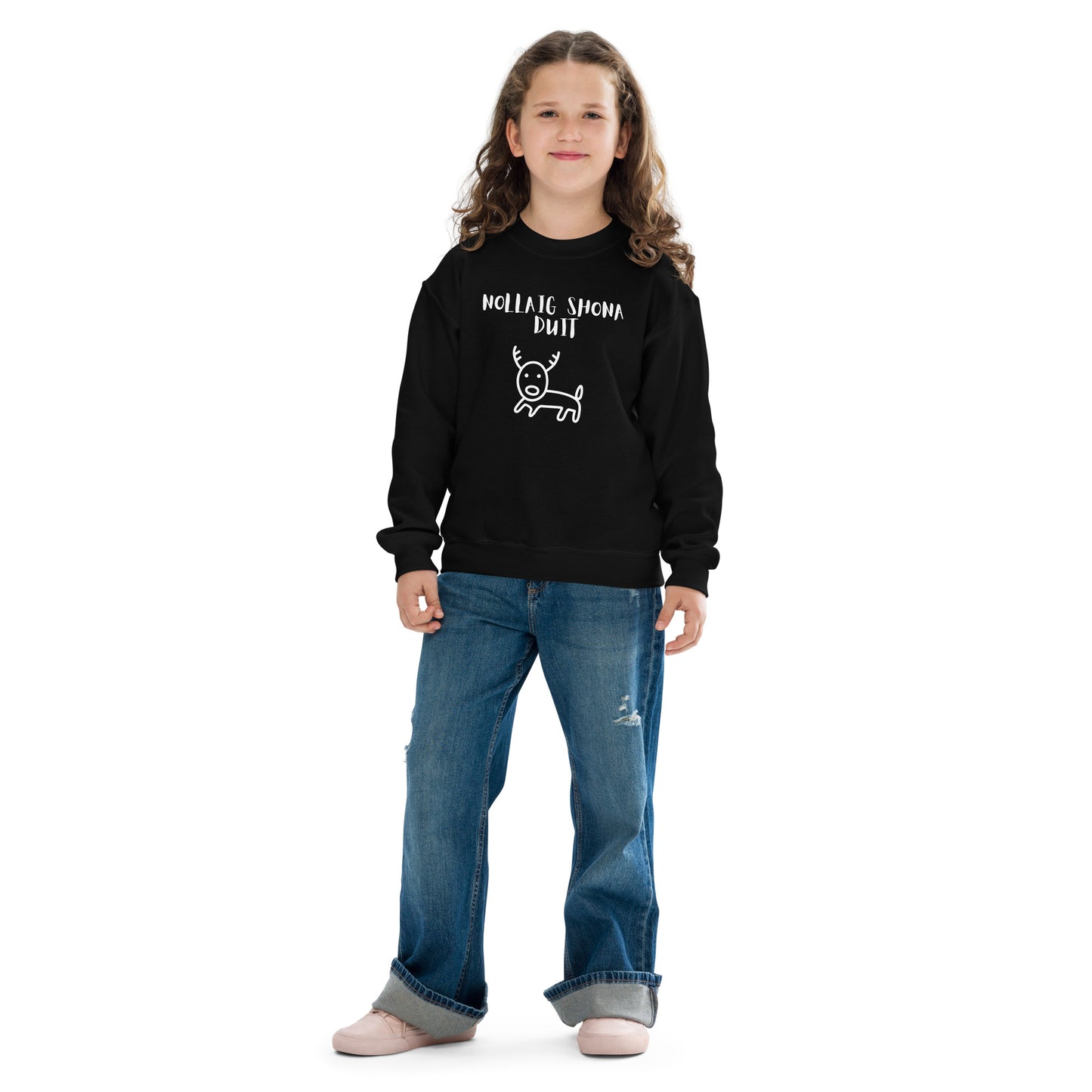 Nollaig Shona Duit (Happy Christmas) Irish Language Youth Crewneck Sweatshirt