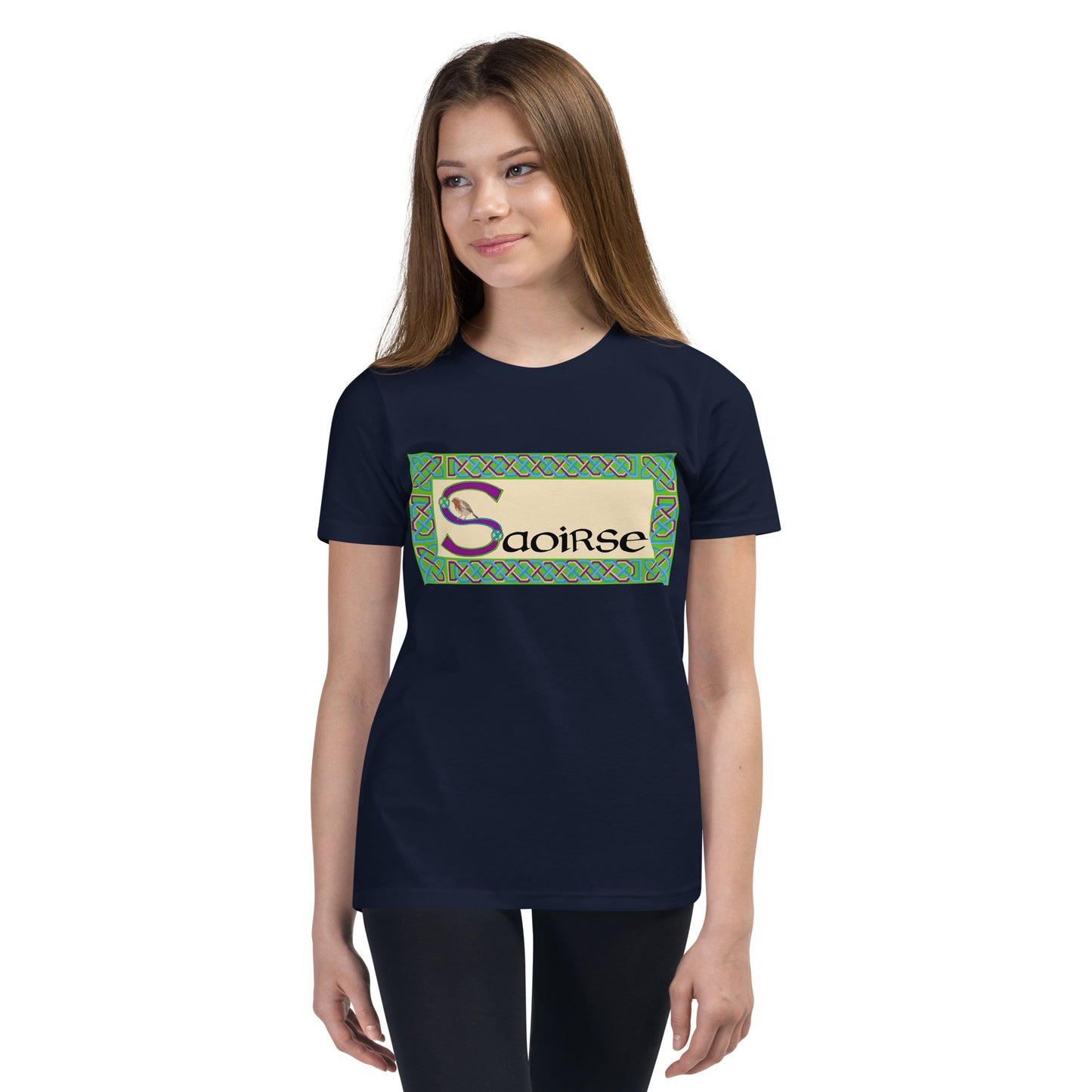 Saoirse (Frances)  - Personalized Youth Short Sleeve T-Shirt with Irish name Saoirse