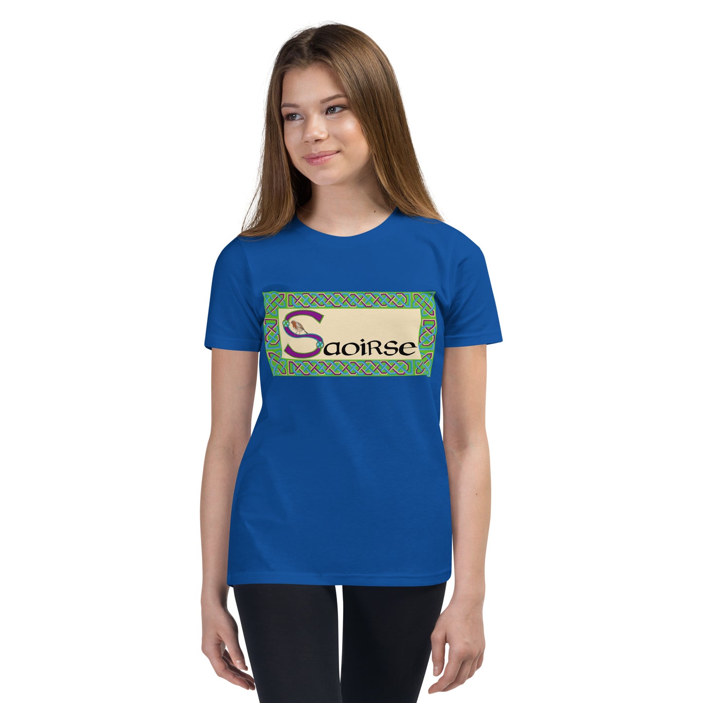 Saoirse (Frances)  - Personalized Youth Short Sleeve T-Shirt with Irish name Saoirse