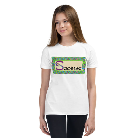 Saoirse (Frances)  - Personalized Youth Short Sleeve T-Shirt with Irish name Saoirse