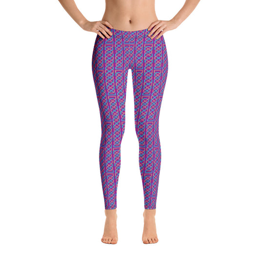 Celtic Knotwork Women's Workout Leggings (Pink-Purple)