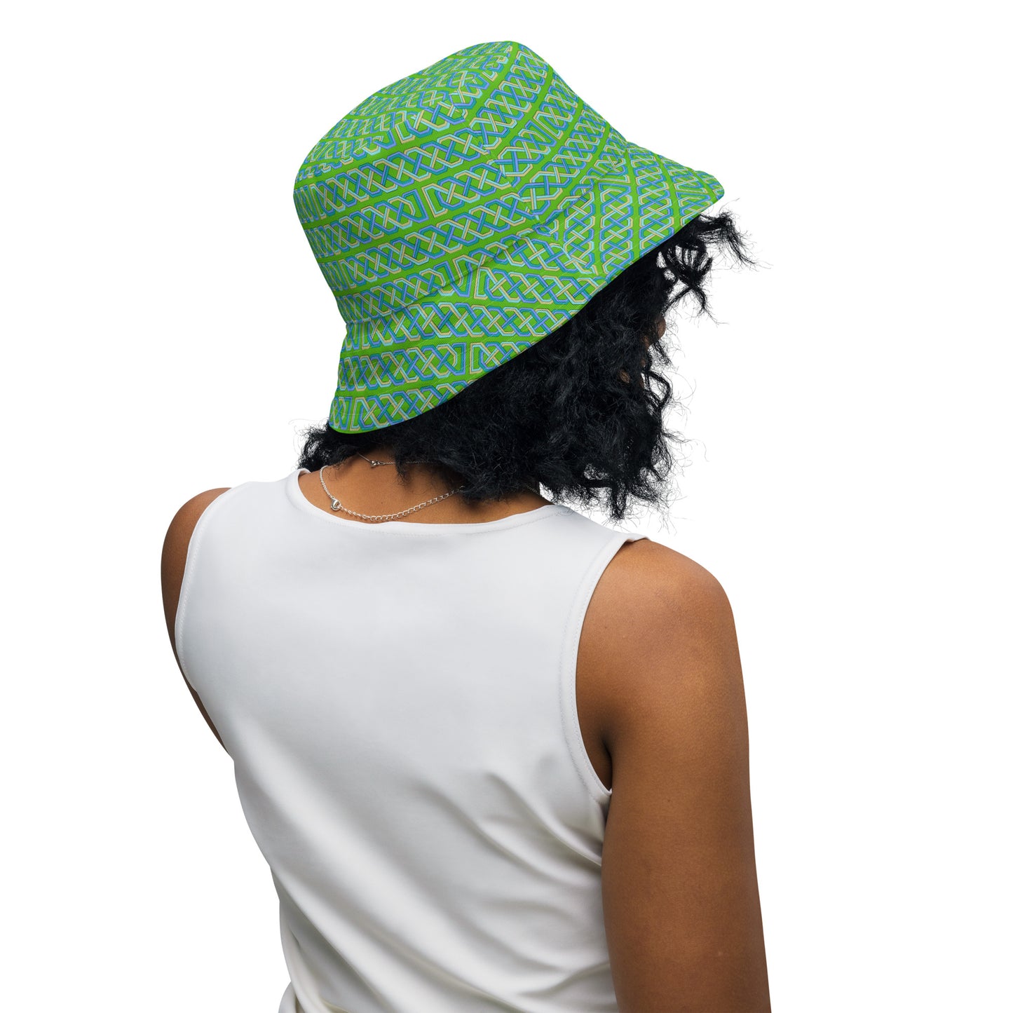 Celtic Knotwork Women's Reversible Bucket Hat (Purple-Green)