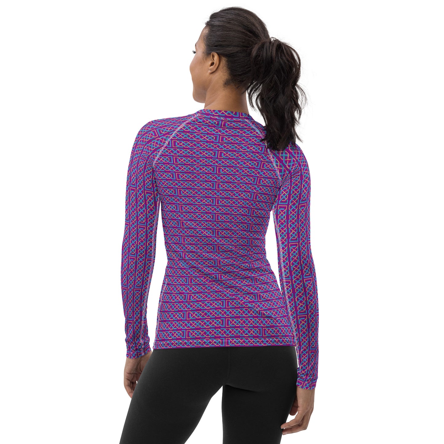 Celtic Knotwork Women's Rash Guard (Pink-Purple)