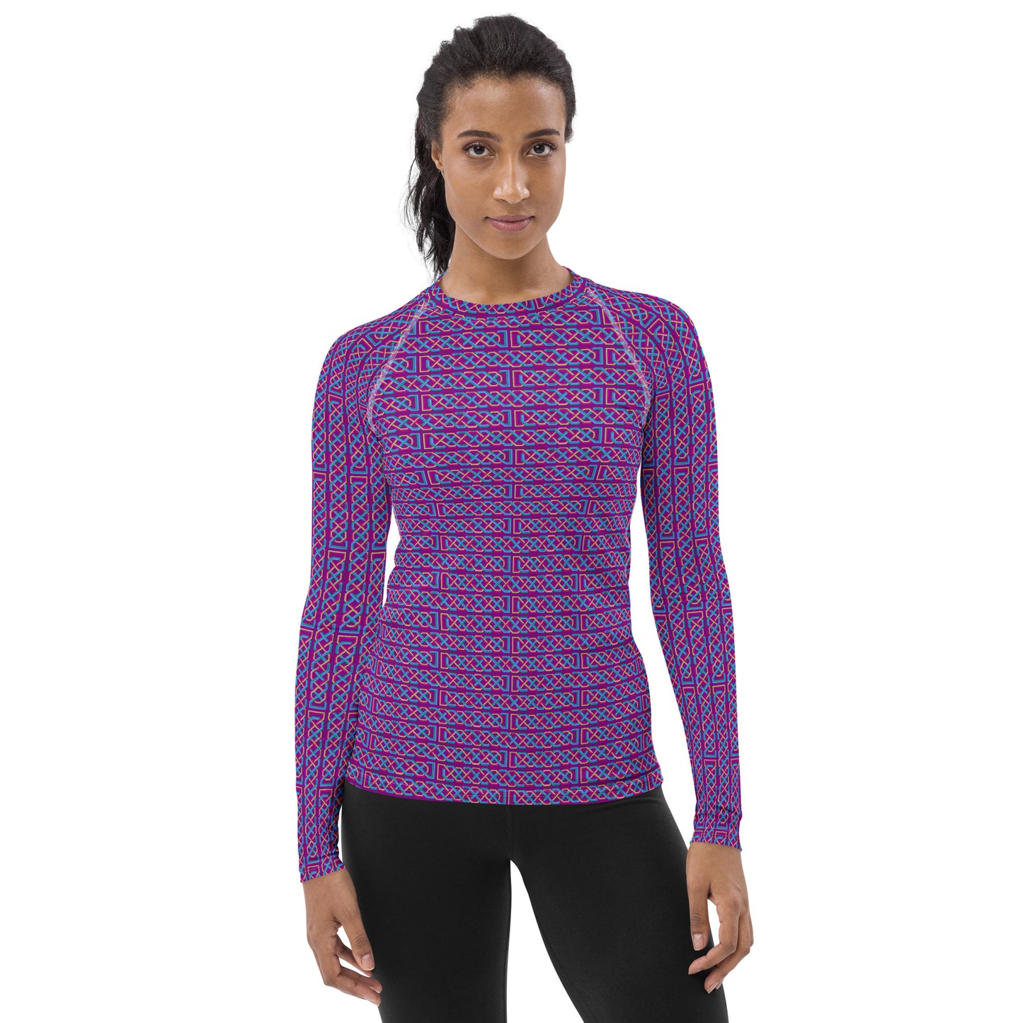 Celtic Knotwork Women's Rash Guard (Pink-Purple)