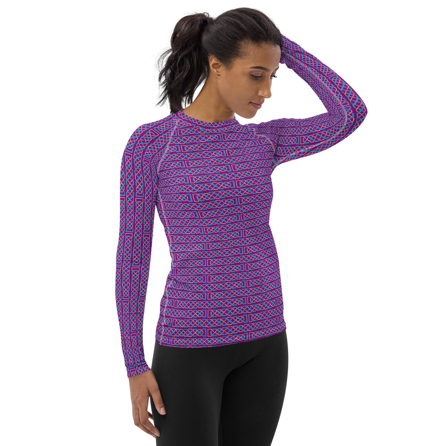 Celtic Knotwork Women's Rash Guard (Pink-Purple)