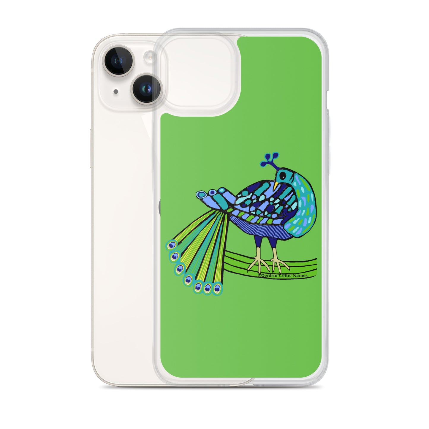 Peacock Design (Kelly Green) Clear Case for iPhone®