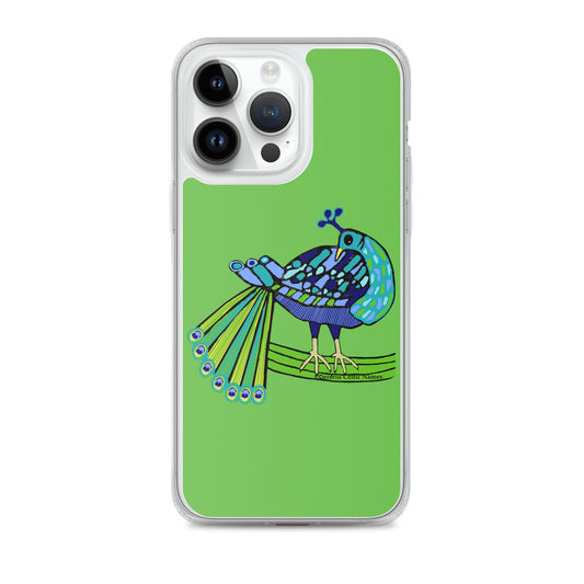 Peacock Design (Kelly Green) Clear Case for iPhone®