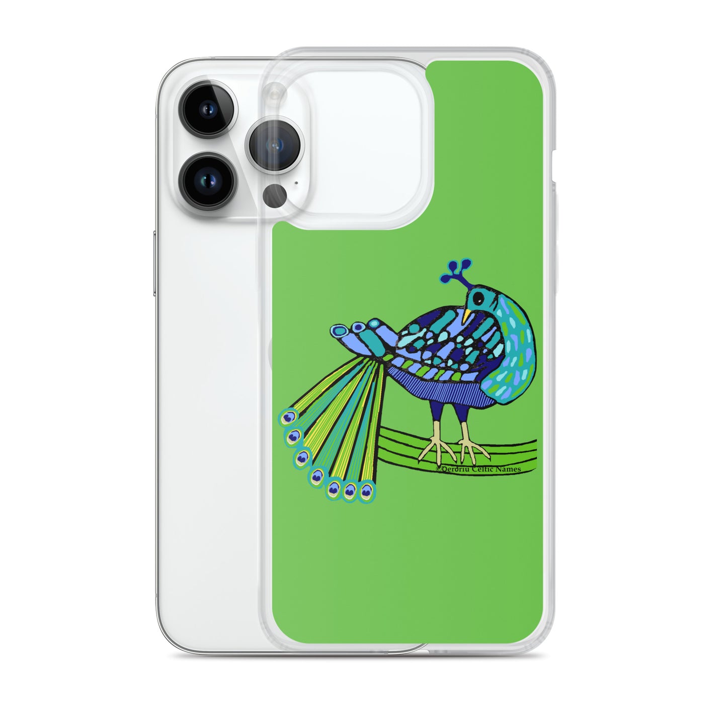 Peacock Design (Kelly Green) Clear Case for iPhone®