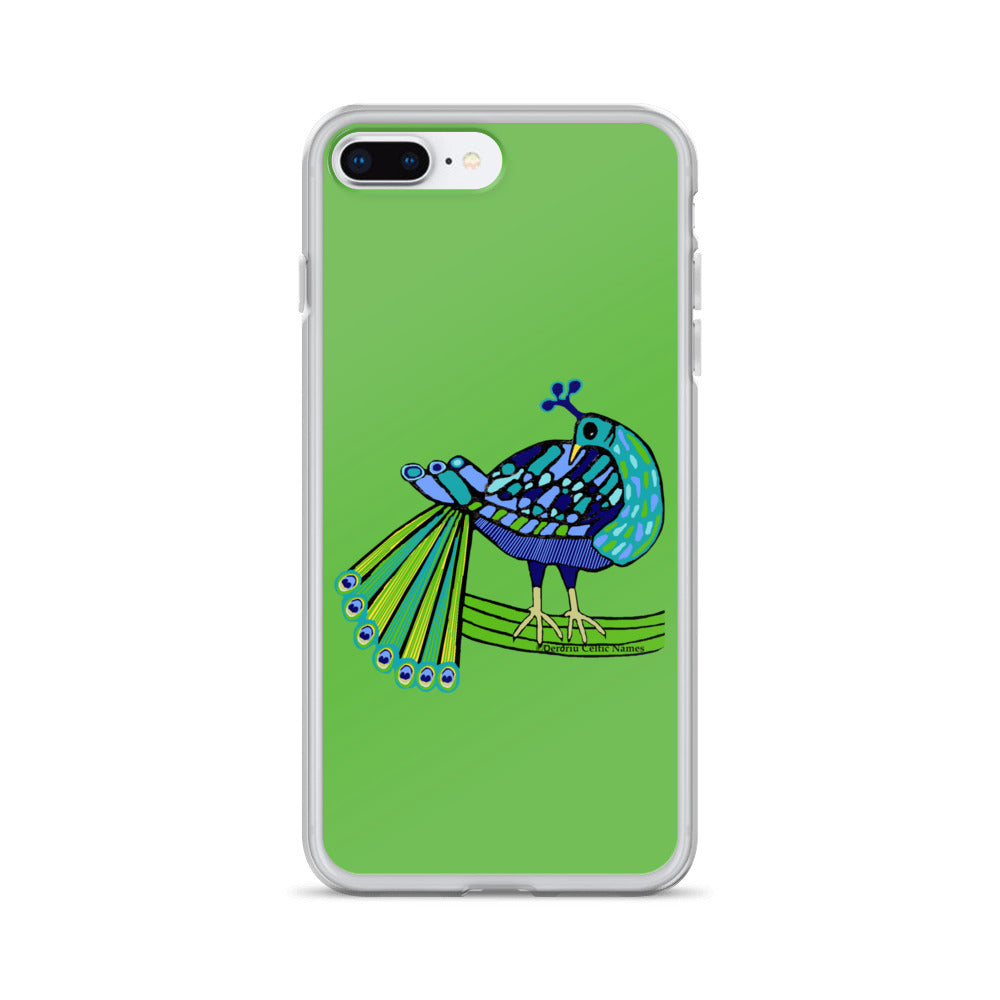 Peacock Design (Kelly Green) Clear Case for iPhone®