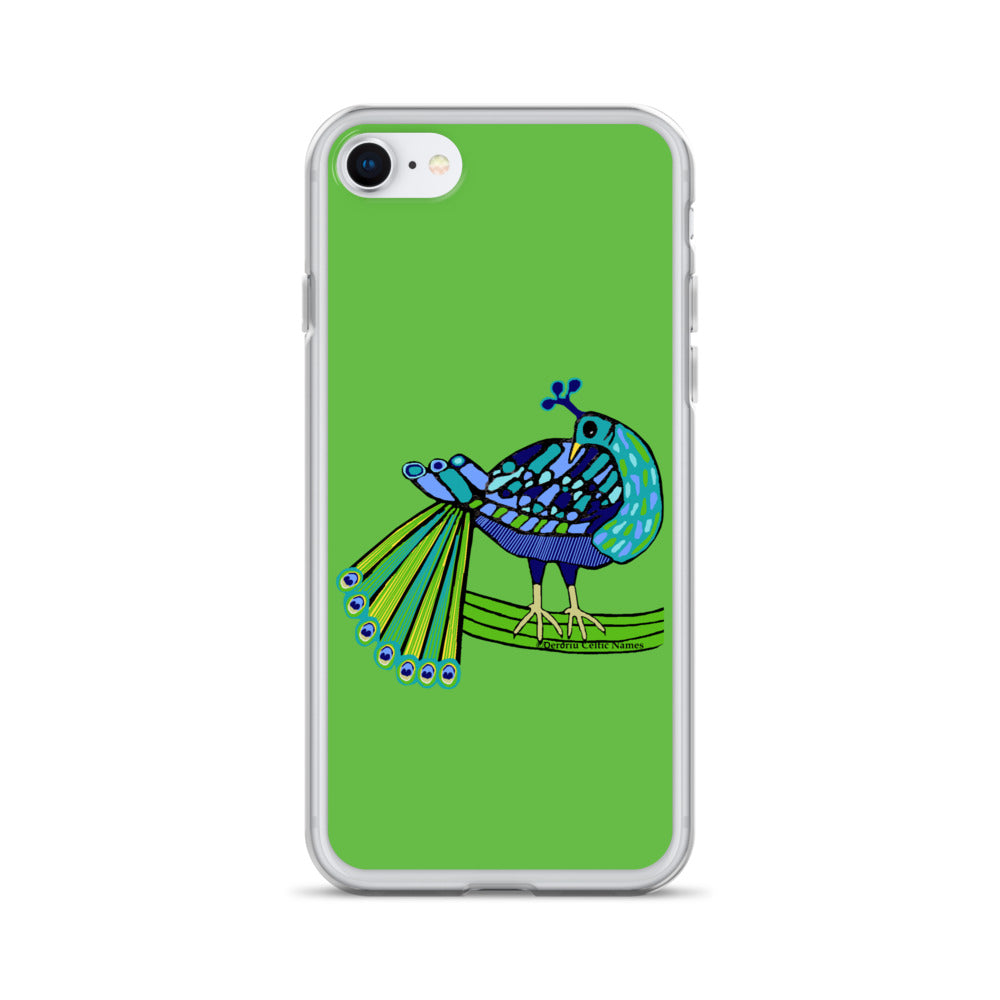 Peacock Design (Kelly Green) Clear Case for iPhone®