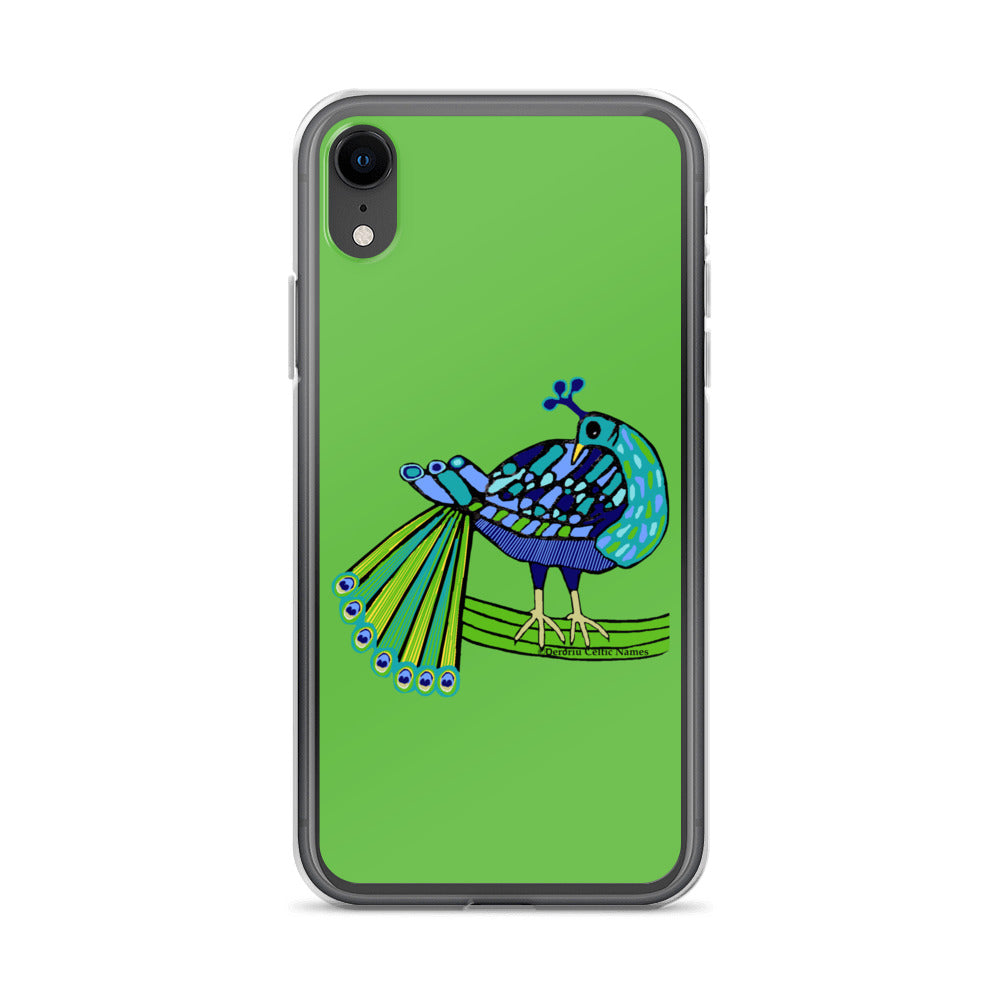 Peacock Design (Kelly Green) Clear Case for iPhone®