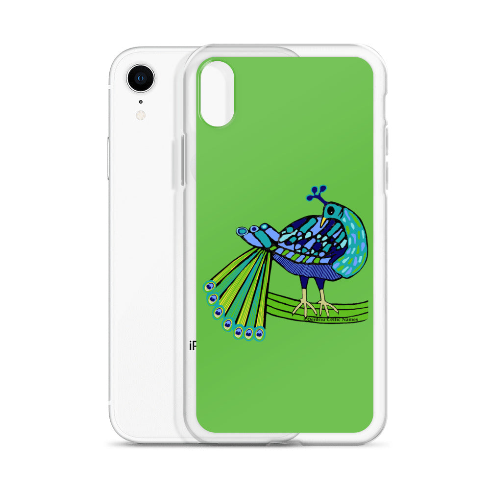 Peacock Design (Kelly Green) Clear Case for iPhone®