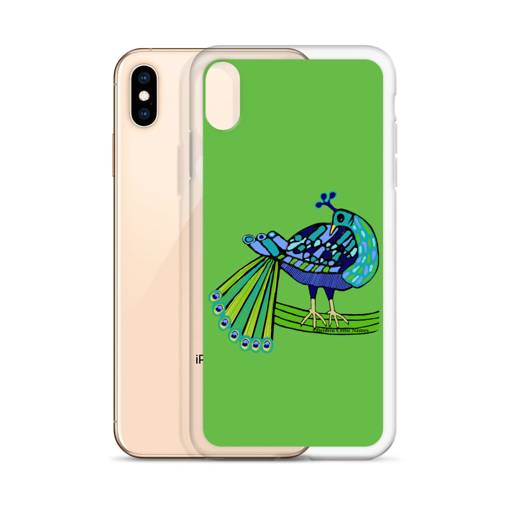 Peacock Design (Kelly Green) Clear Case for iPhone®