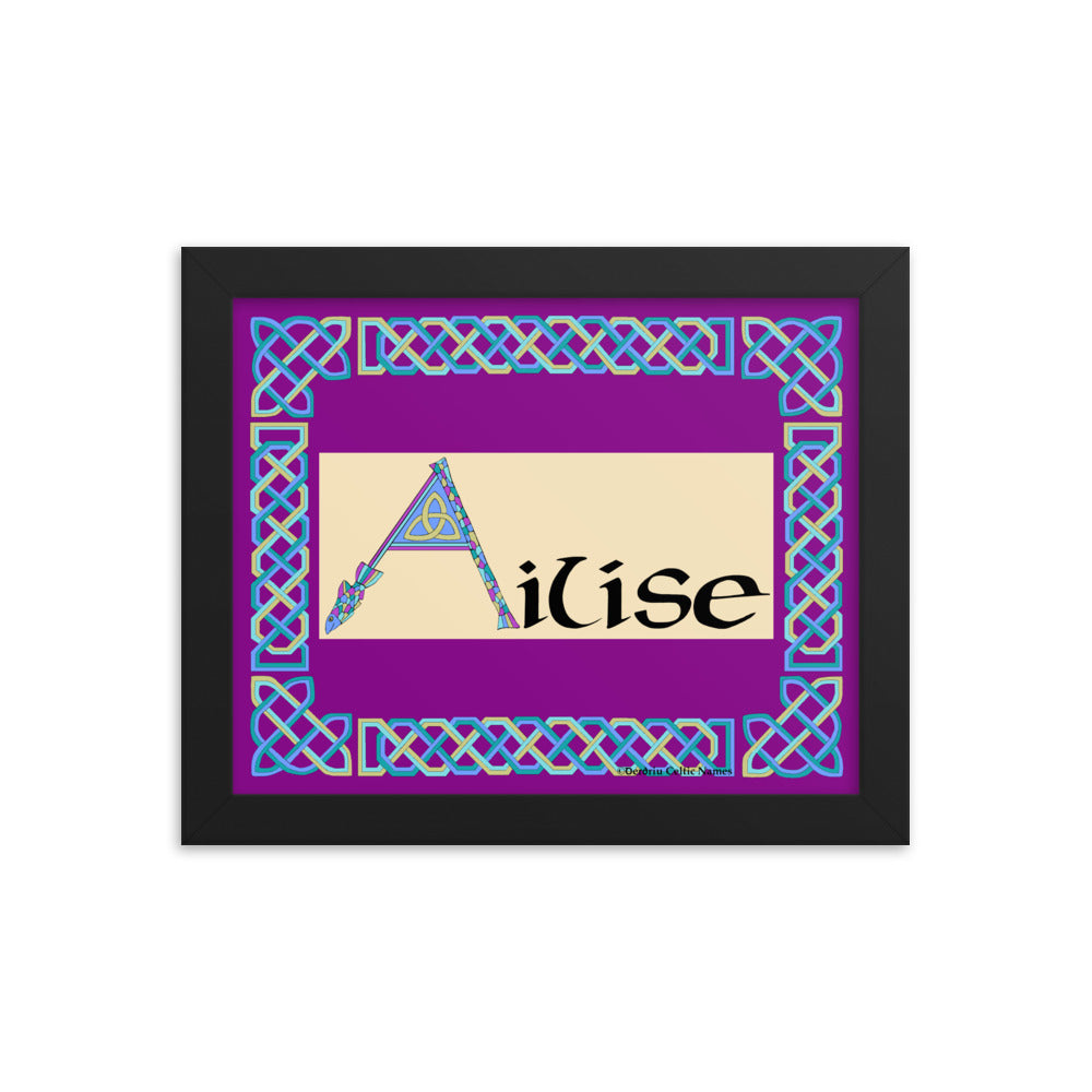 Ailíse (Alice) - Personalized framed poster with Irish name Ailíse