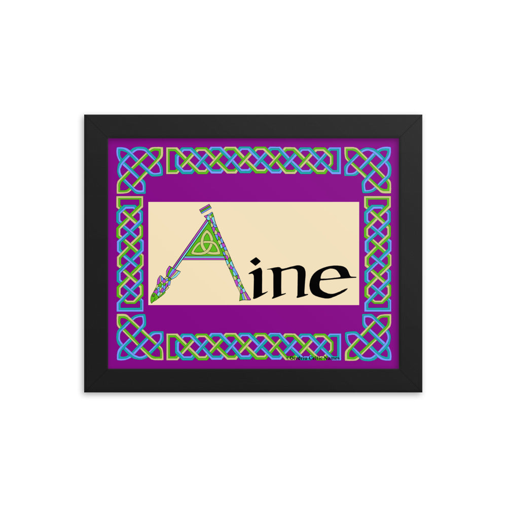 Áine (Ann)  - Personalized framed poster with Irish name Áine