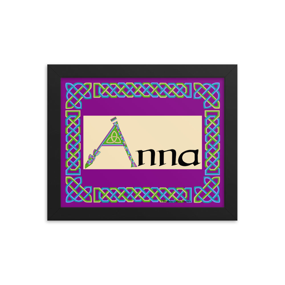 Ánna (Anna)  - Personalized framed poster with Irish name Ánna