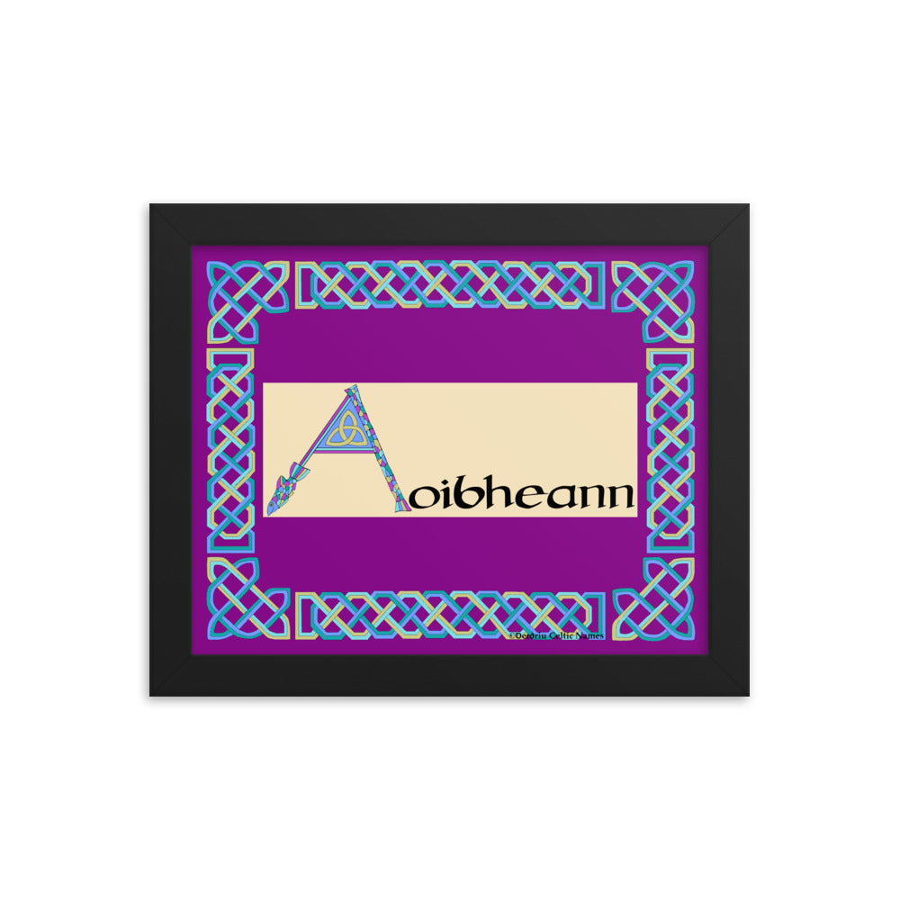 Aoibheann (Yvonne) - Personalized framed poster with Irish name Aoibheann