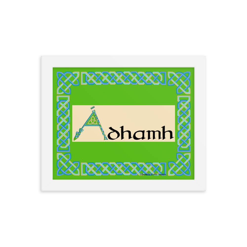 Ádhamh (Adam) - Personalized framed poster with Irish name Ádhamh