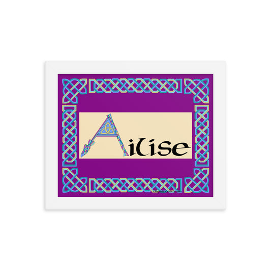 Ailíse (Alice) - Personalized framed poster with Irish name Ailíse