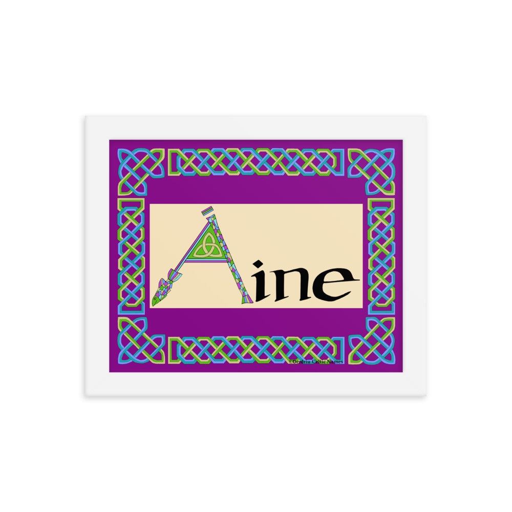 Áine (Ann)  - Personalized framed poster with Irish name Áine