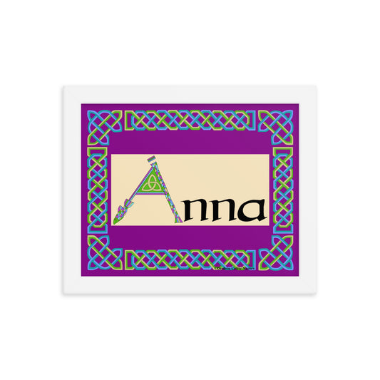 Ánna (Anna)  - Personalized framed poster with Irish name Ánna