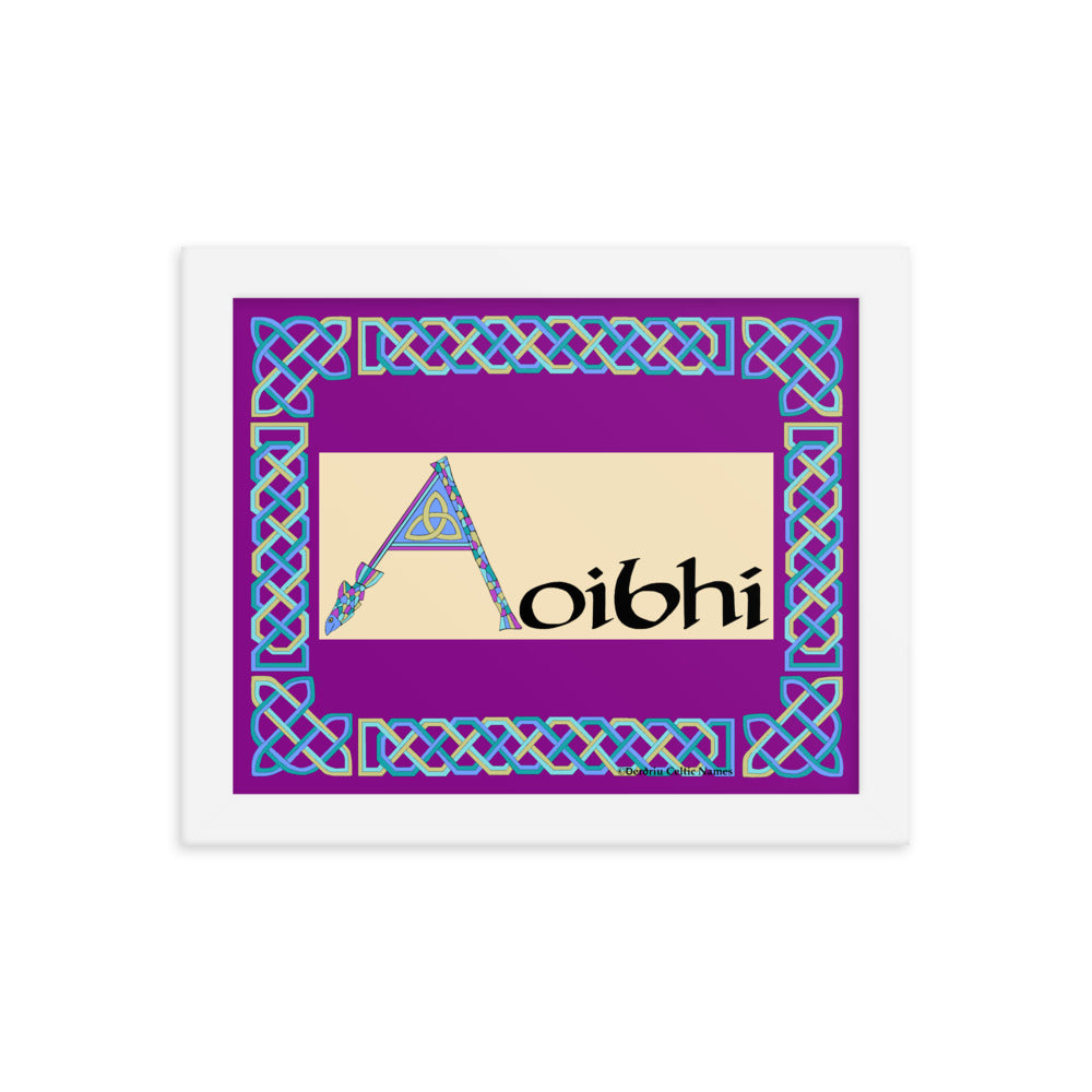 Aoibhí (Eve) - Personalized framed poster with Irish name Aoibhí