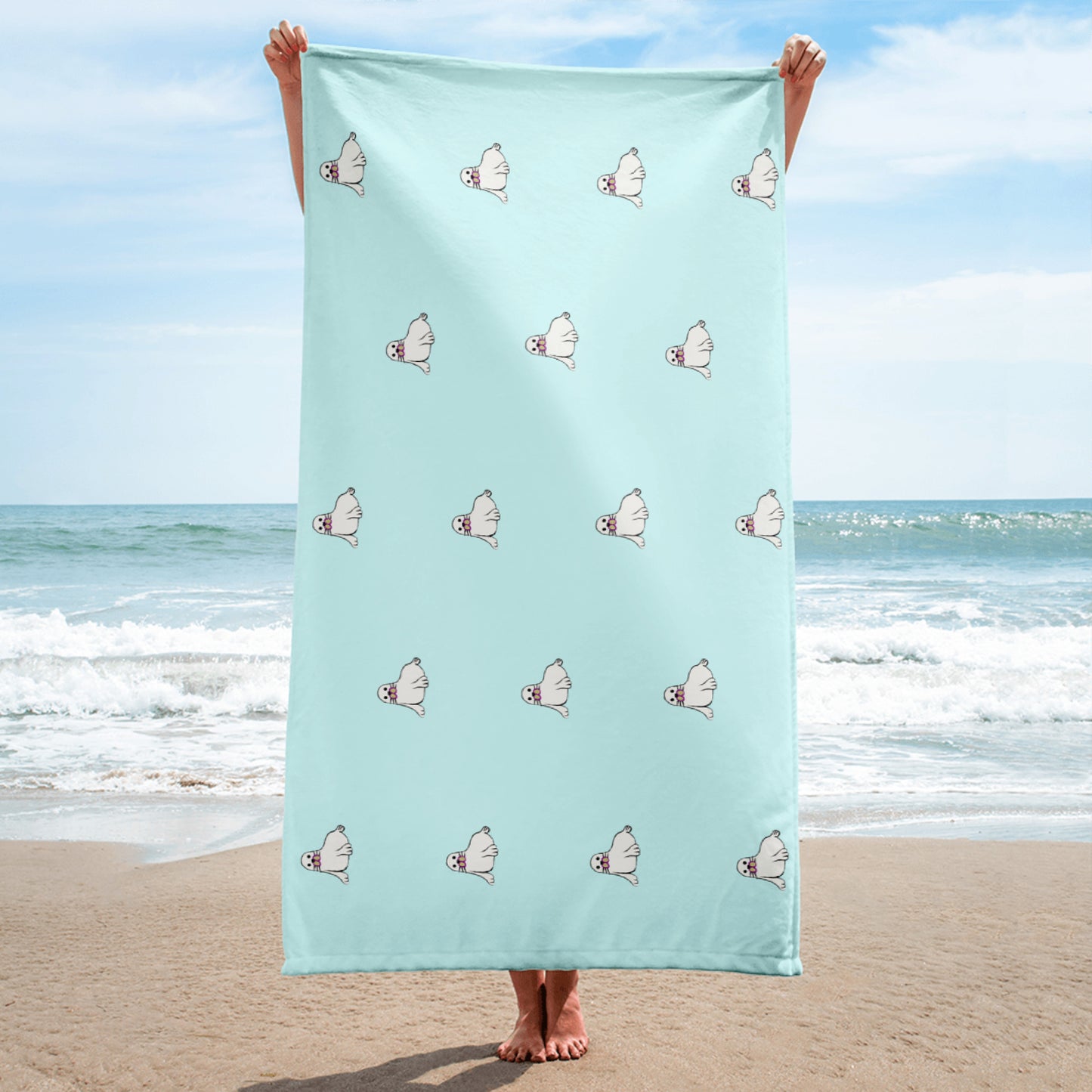 Seal Pattern (Light Cyan) Towel