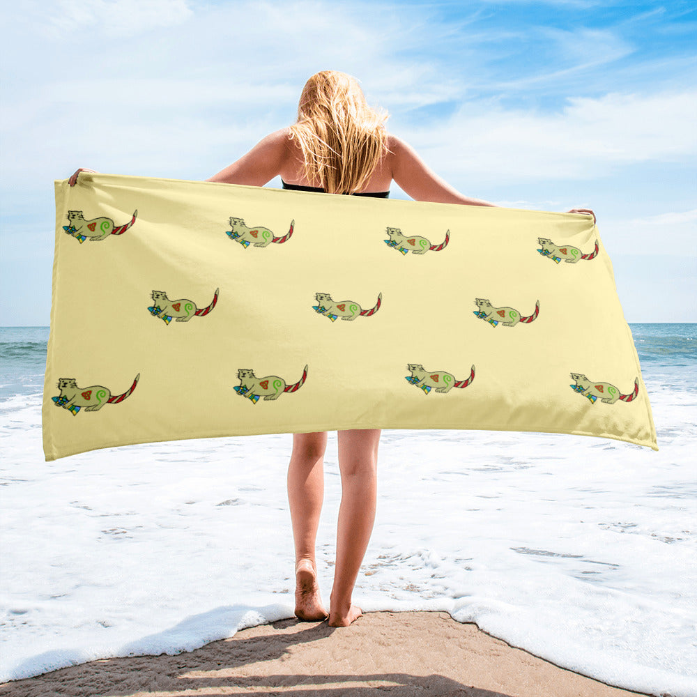 Otter and Fish (Banana Mania Yellow) Towel