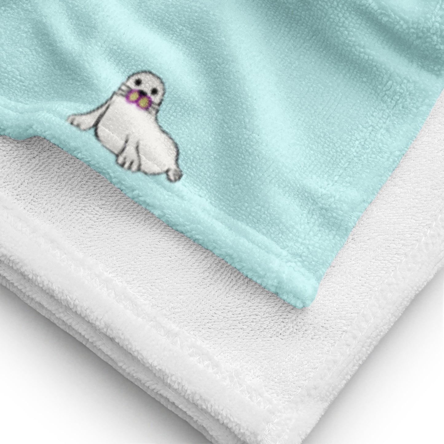 Seal Pattern (Light Cyan) Towel