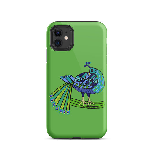 Peacock Design (Kelly Green) Tough Case for iPhone®