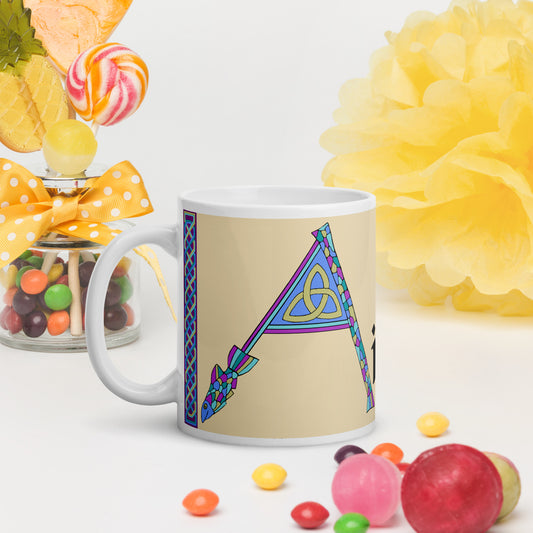 Aisling (Ashley) - Personalized white glossy mug with Irish name Aisling (Free Shipping)